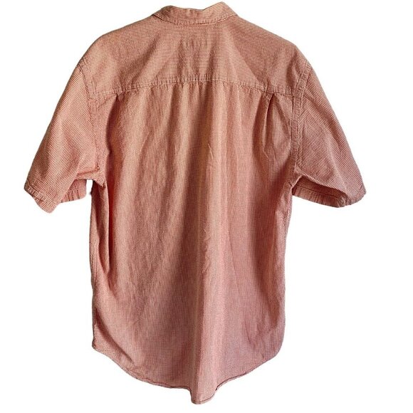 Izod Orange and White Cotton Short Sleeve Button Down Shirt Men's Large - Picture 6 of 8